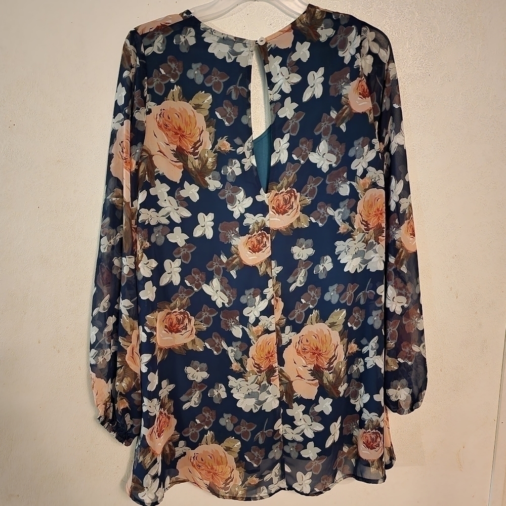 Show Me Your MuMu Floral Tunic Blouse Size Small